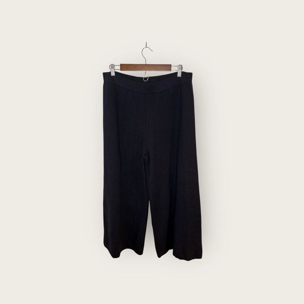 ME&EM Wide Leg Wool Blend Stretch Navy Pants Size Large